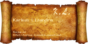Karkus Lizandra névjegykártya